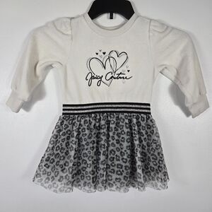 Juicy Couture Toddler Girls Velour Logo Leopard Print Tulle Tutu Dress Size 3T